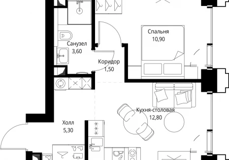 1-комнатная квартира - ул. Верейская, 29/32Д / ЖК СЕТ - фото 1