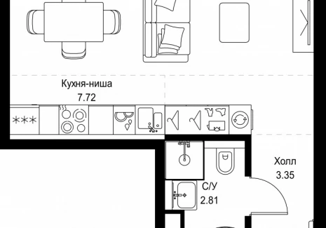 1-комнатная квартира - ул. Верейская, 29/32Д / ЖК СЕТ - фото 1