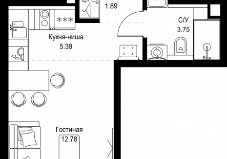1-комнатная квартира - ул. Верейская, 29/32Д / ЖК СЕТ - фото 1