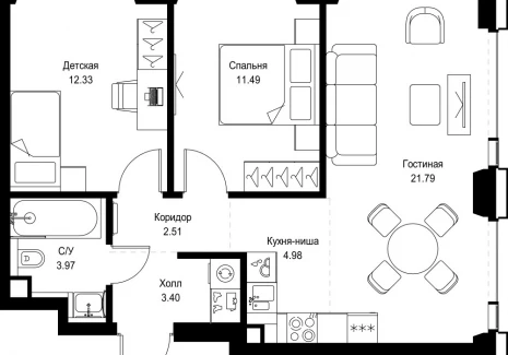 2-комнатная квартира - ул. Верейская, 29/32Д / ЖК СЕТ - фото 1