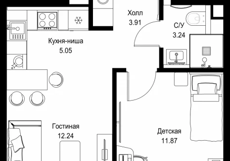 1-комнатная квартира - ул. Верейская, 29/32Д / ЖК СЕТ - фото 1