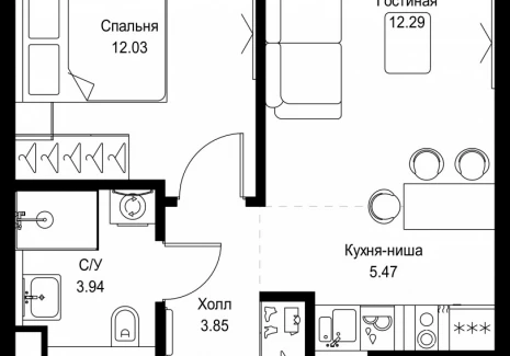 1-комнатная квартира - ул. Верейская, 29/32Д / ЖК СЕТ - фото 1