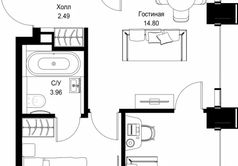 2-комнатная квартира - ул. Верейская, 29/32Д / ЖК СЕТ - фото 1