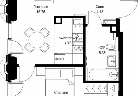 1-комнатная квартира - ул. Верейская, 29/32Д / ЖК СЕТ - фото 1