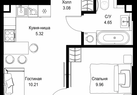 1-комнатная квартира - ул. Верейская, 29/32Д / ЖК СЕТ - фото 1