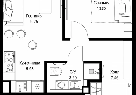 1-комнатная квартира - ул. Верейская, 29/32Д / ЖК СЕТ - фото 1