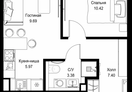 1-комнатная квартира - ул. Верейская, 29/32Д / ЖК СЕТ - фото 1