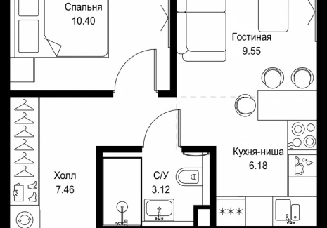 1-комнатная квартира - ул. Верейская, 29/32Д / ЖК СЕТ - фото 1