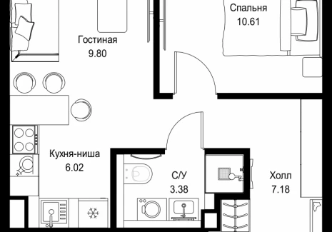 1-комнатная квартира - ул. Верейская, 29/32Д / ЖК СЕТ - фото 1