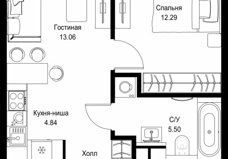 1-комнатная квартира - ул. Верейская, 29/32Д / ЖК СЕТ - фото 1