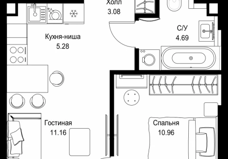 1-комнатная квартира - ул. Верейская, 29/32Д / ЖК СЕТ - фото 1