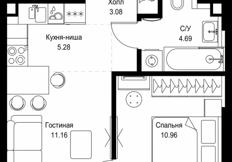 1-комнатная квартира - ул. Верейская, 29/32Д / ЖК СЕТ - фото 1