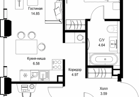 2-комнатная квартира - ул. Верейская, 29/32Д / ЖК СЕТ - фото 1