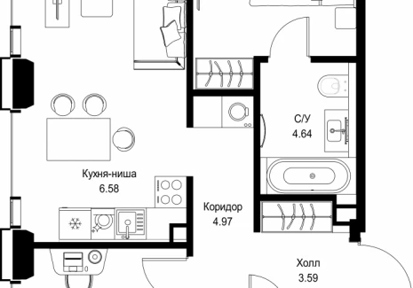 2-комнатная квартира - ул. Верейская, 29/32Д / ЖК СЕТ - фото 1