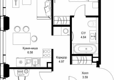 2-комнатная квартира - ул. Верейская, 29/32Д / ЖК СЕТ - фото 1