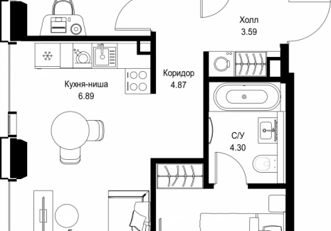2-комнатная квартира - ул. Верейская, 29/32Д / ЖК СЕТ - фото 1