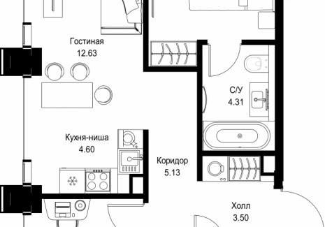 2-комнатная квартира - ул. Верейская, 29/32Д / ЖК СЕТ - фото 1