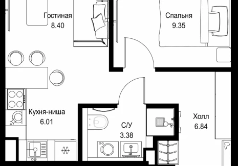 1-комнатная квартира - ул. Верейская, 29/32Д / ЖК СЕТ - фото 1