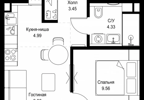 1-комнатная квартира - ул. Верейская, 29/32Д / ЖК СЕТ - фото 1