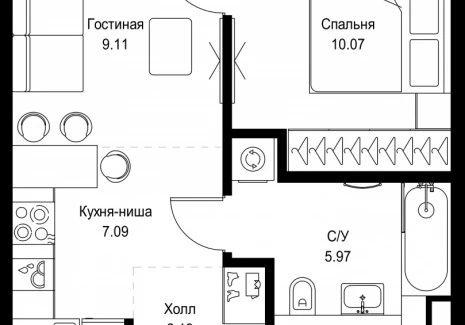 1-комнатная квартира - ул. Верейская, 29/32Д / ЖК СЕТ - фото 1