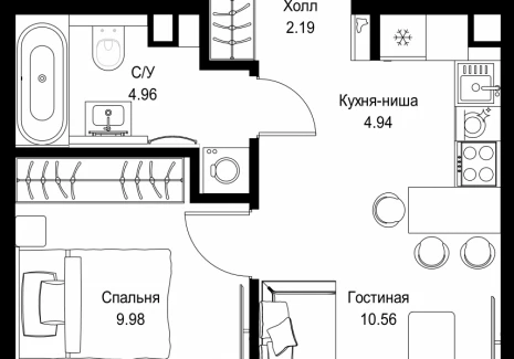 1-комнатная квартира - ул. Верейская, 29/32Д / ЖК СЕТ - фото 1