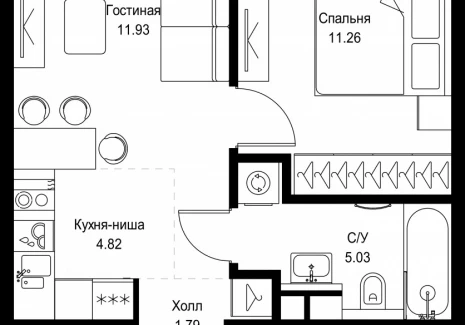 1-комнатная квартира - ул. Верейская, 29/32Д / ЖК СЕТ - фото 1