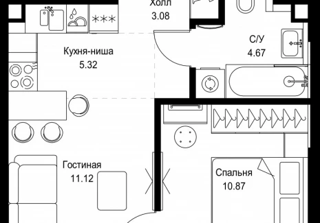 1-комнатная квартира - ул. Верейская, 29/32Д / ЖК СЕТ - фото 1
