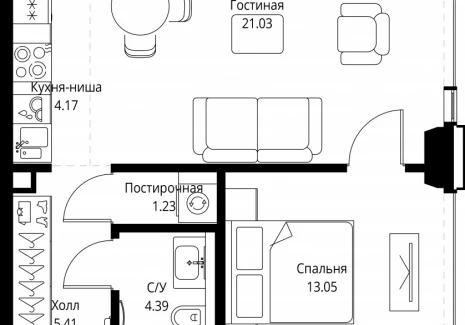 1-комнатная квартира - ул. Верейская, 29/32Д / ЖК СЕТ - фото 1