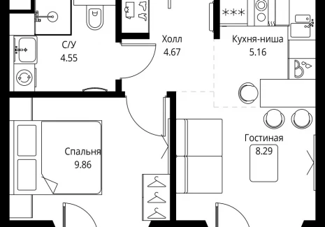 1-комнатная квартира - ул. Верейская, 29/32Д / ЖК СЕТ - фото 1