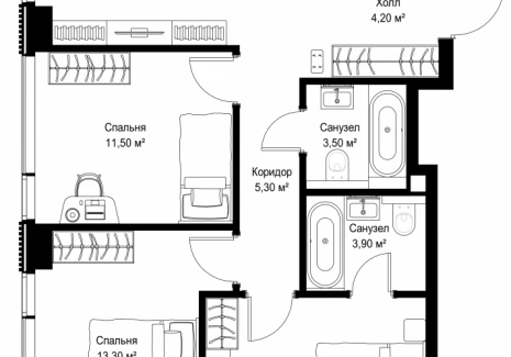 3-комнатная квартира - Вишневая, 7 / ЖК СИТИДЗЕН - фото 1