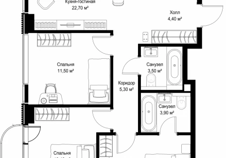 3-комнатная квартира - Вишневая, 7 / ЖК СИТИДЗЕН - фото 1