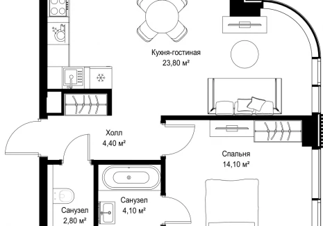 1-комнатная квартира - Вишневая, 7 / ЖК СИТИДЗЕН - фото 1