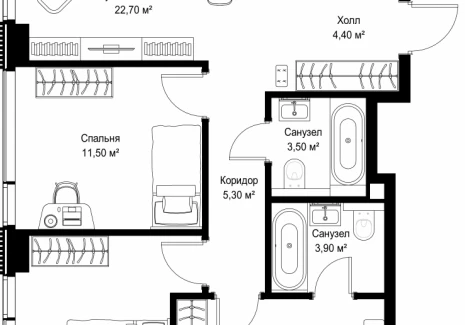 3-комнатная квартира - Вишневая, 7 / ЖК СИТИДЗЕН - фото 1