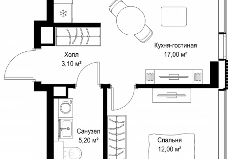 1-комнатная квартира - Вишневая, 7 / ЖК СИТИДЗЕН - фото 1