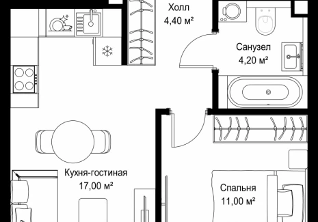 1-комнатная квартира - Вишневая, 7 / ЖК СИТИДЗЕН - фото 1