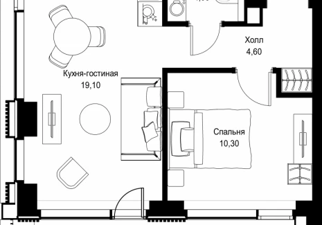1-комнатная квартира - Вишневая, 7 / ЖК СИТИДЗЕН - фото 1