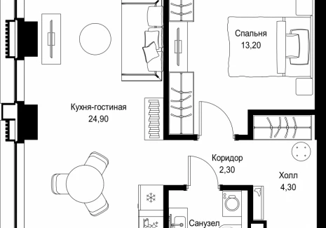 1-комнатная квартира - Вишневая, 7 / ЖК СИТИДЗЕН - фото 1
