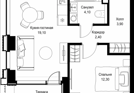 1-комнатная квартира - Вишневая, 7 / ЖК СИТИДЗЕН - фото 1