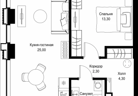 1-комнатная квартира - Вишневая, 7 / ЖК СИТИДЗЕН - фото 1