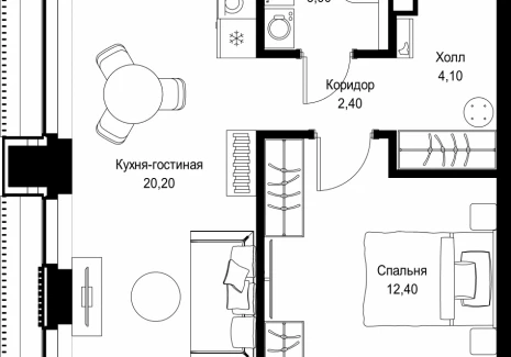 1-комнатная квартира - Вишневая, 7 / ЖК СИТИДЗЕН - фото 1