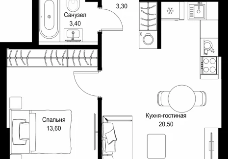 1-комнатная квартира - Вишневая, 7 / ЖК СИТИДЗЕН - фото 1