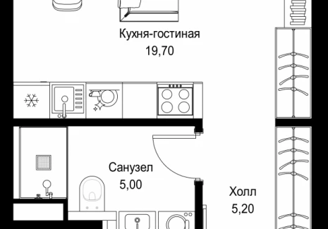 Квартира студия - Вишневая, 7 / ЖК СИТИДЗЕН - фото 1