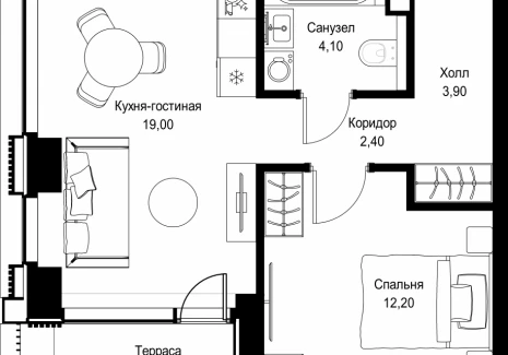 1-комнатная квартира - Вишневая, 7 / ЖК СИТИДЗЕН - фото 1
