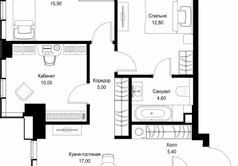 3-комнатная квартира - Вишневая, 7 / ЖК СИТИДЗЕН - фото 1