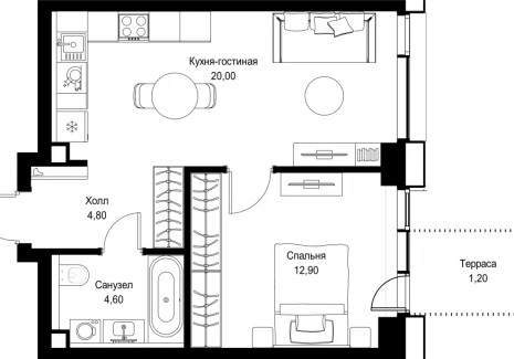 1-комнатная квартира - Вишневая, 7 / ЖК СИТИДЗЕН - фото 1