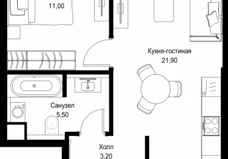 1-комнатная квартира - Вишневая, 7 / ЖК СИТИДЗЕН - фото 1