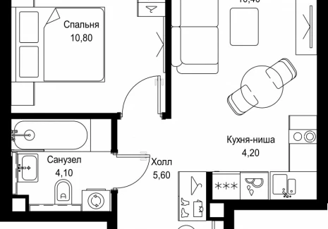 1-комнатная квартира - Вишневая, 7 / ЖК СИТИДЗЕН - фото 1