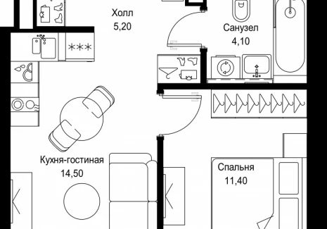 1-комнатная квартира - Вишневая, 7 / ЖК СИТИДЗЕН - фото 1