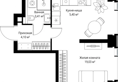 1-комнатная квартира - Вишневая, 7 / ЖК СИТИДЗЕН - фото 1