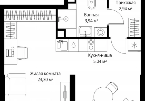 1-комнатная квартира - Вишневая, 7 / ЖК СИТИДЗЕН - фото 1